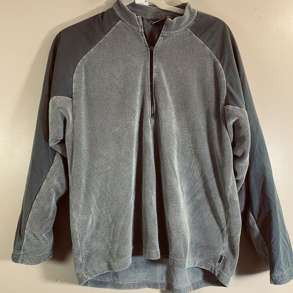 Vintage Gramicci 1/4 Zip Fleece Pullover Nylon Gray USA 90's Men's Large